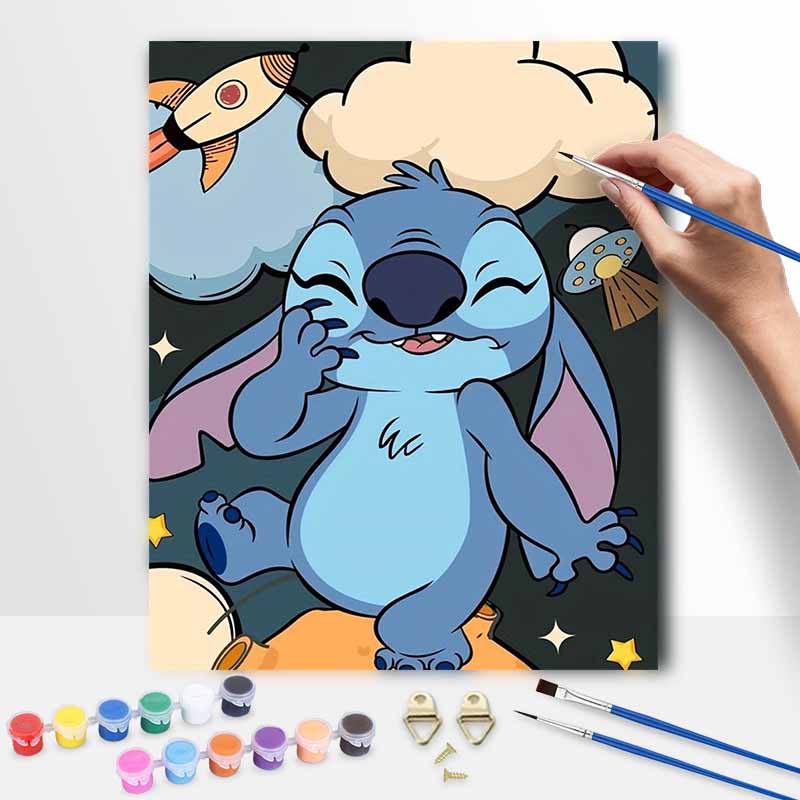 Disney Stitch Space Galaxy oil painting digital painting art kit handmade diy painting home decoration gift
