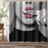 Fashion Woman Shower Curtain Modern Women Funny Bathtub Shower Curtain Decoration 12 Hooks 180X180Cm