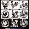6Pcs 6 Styles PET Hollow Out Drawing Painting Stencils for DIY Scrapbook Photo Album Chook 200x200mm 1pc/style