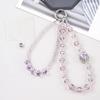 Handmade Teardrop Crystal Plastic Beads Mobile Phone Strap Bag Chain Keychain Wrist Strap Lanyard Cell Phone Case Hanging