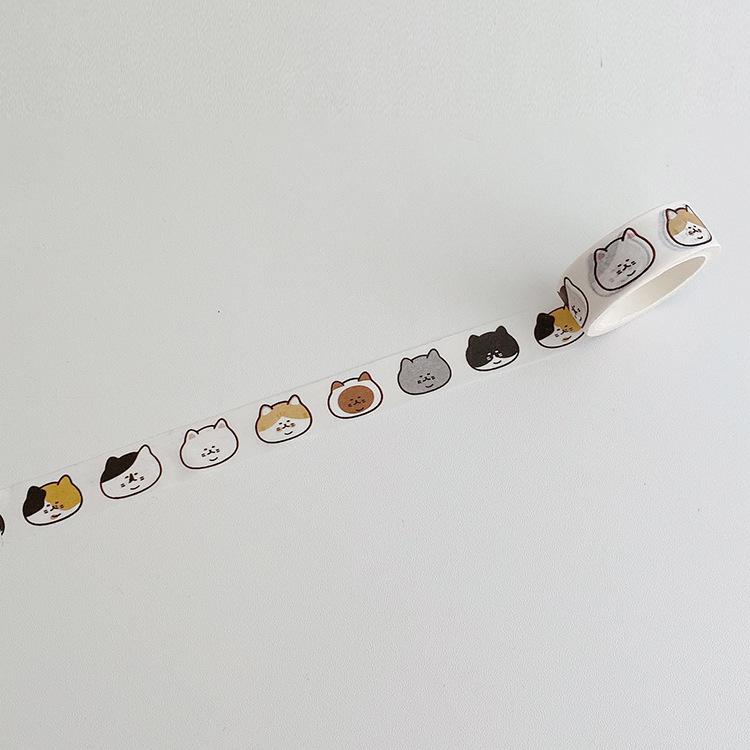 15mmx1.5m Cute Cat Paw & Bear Washi Tape Love Heart Cake Stickers for Journal Diary Sealing
