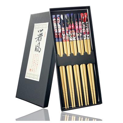 5 Paia Posate Fatte a Mano Bacchette Strumento Pacchetto Regalo Bacchette Giapponesi Maid Bastoncini Naturali Set di Bambù per Cucina Casa Hotel