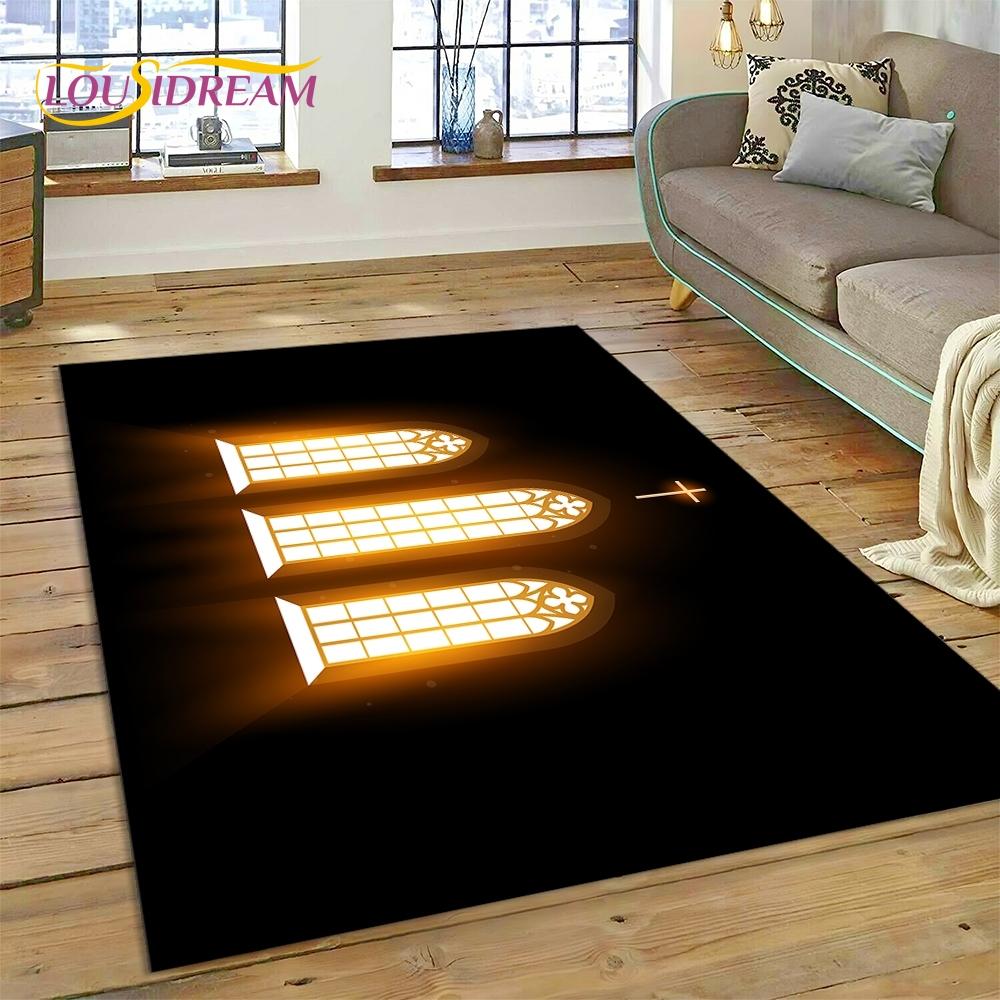 New 3D Pray Holy Bible Cross Jesus Carpet for Living Room Bedroom Home Decor,Floor Mat Non-slip Decoration for Sofa Doormat Gift