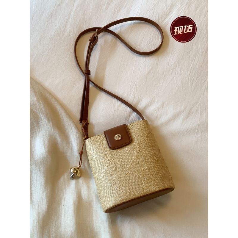 

South Style Chio2nd Warm Coast Bucket Bags Women 2025 New Arrival Summer Straw Bag Shoulder Messenger Bag Khaki