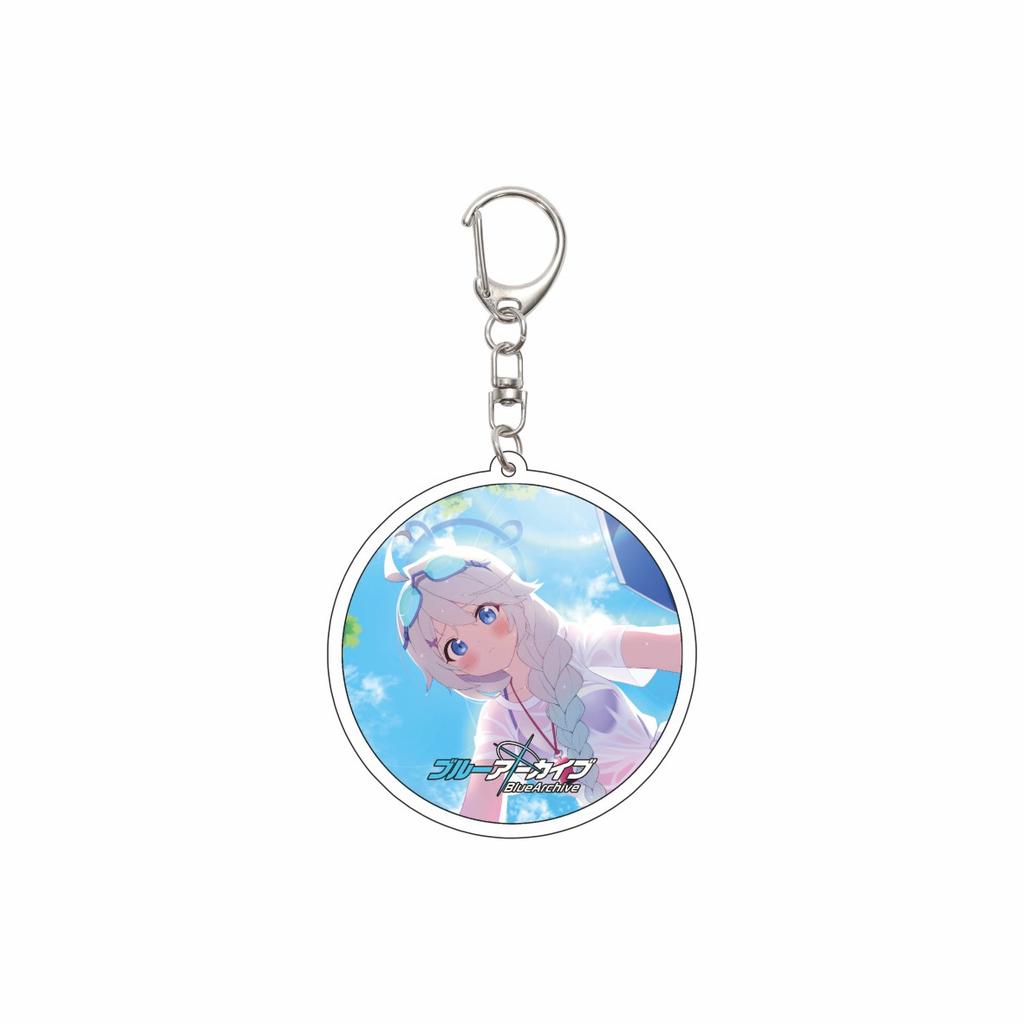 55MM Anime Blue Archive Keychain Asagi Mutsuki/Kurodate Haruna/Himuro Sena Key Chain Acrylic Model Plate Christmas Gifts