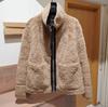 Original Winter Jacket Double-Sided Fur Jacket Women's Loose Fit Long Sleeve Zipper Outerwear Coats Jacket Women