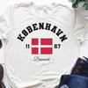 Kobenhavn Denmark Flag Tee, Copenhagen Shirt, Copenhagen Lover, Denmark TShirt, Copenhagen Gifts, Denmarks Gifts
