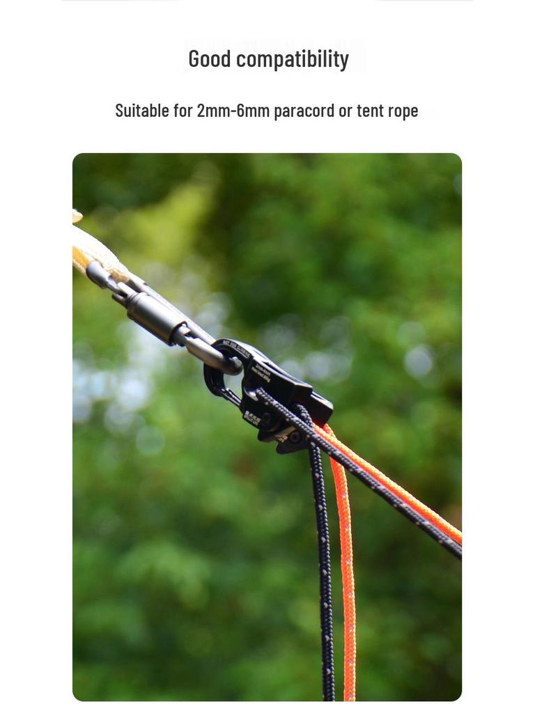 Aluminum Alloy Self-Locking Tent Rope Tensioner for Outdoor Camping