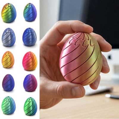 3D Printed Twisting Egg Toy Stress Relief Spiral Egg Toy Articulated Rotating Egg Fidget Spinner Desk Toy Easter Basket Stuffers Party Favors