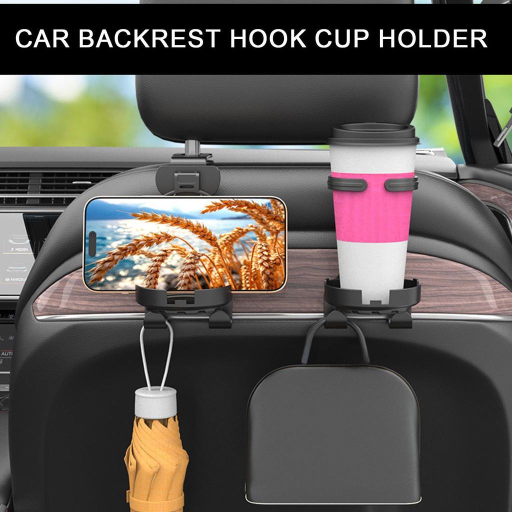 Car Cup Holder for Back Seat Automotive Storage Accessories Car Seat Hooks for Headrest for Travel Truck Cell Phones Keys