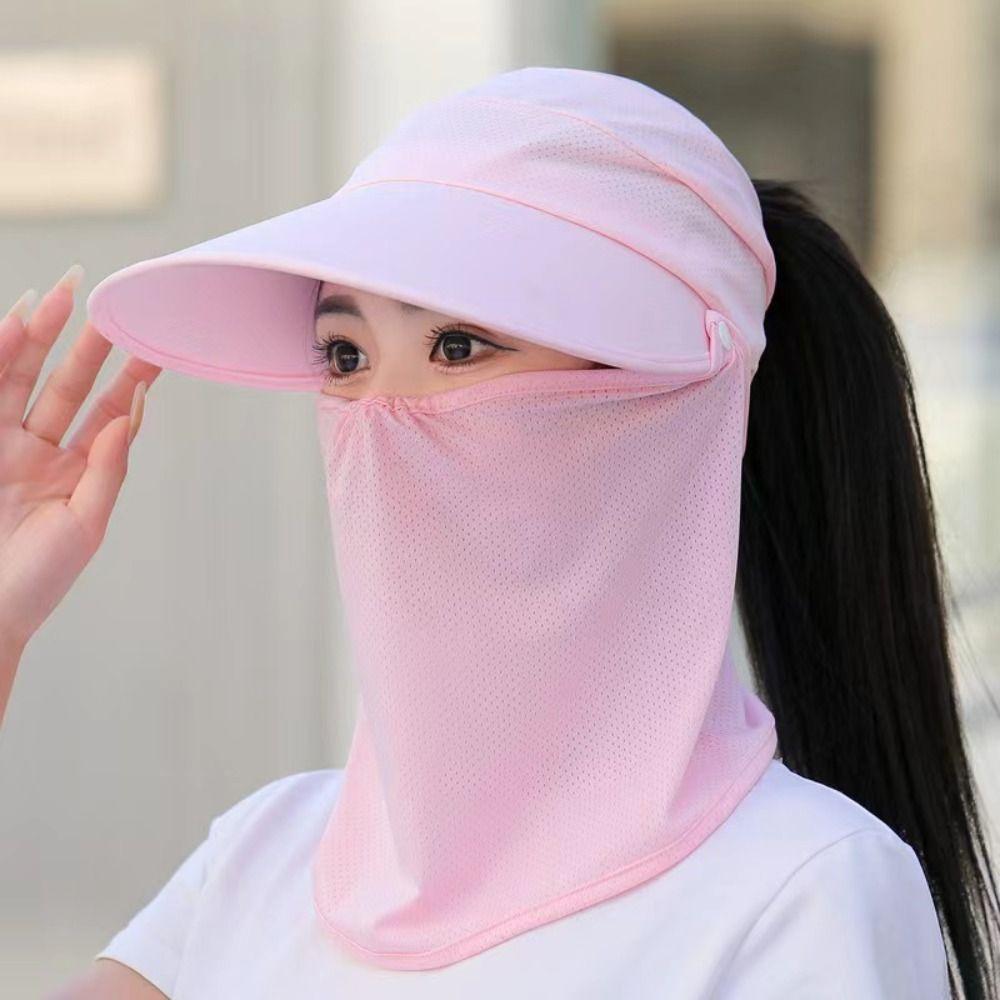 Foldable Women Sunscreen Hat Anti UV Outdoor Cycling Hat Summer Beach Sun Hat