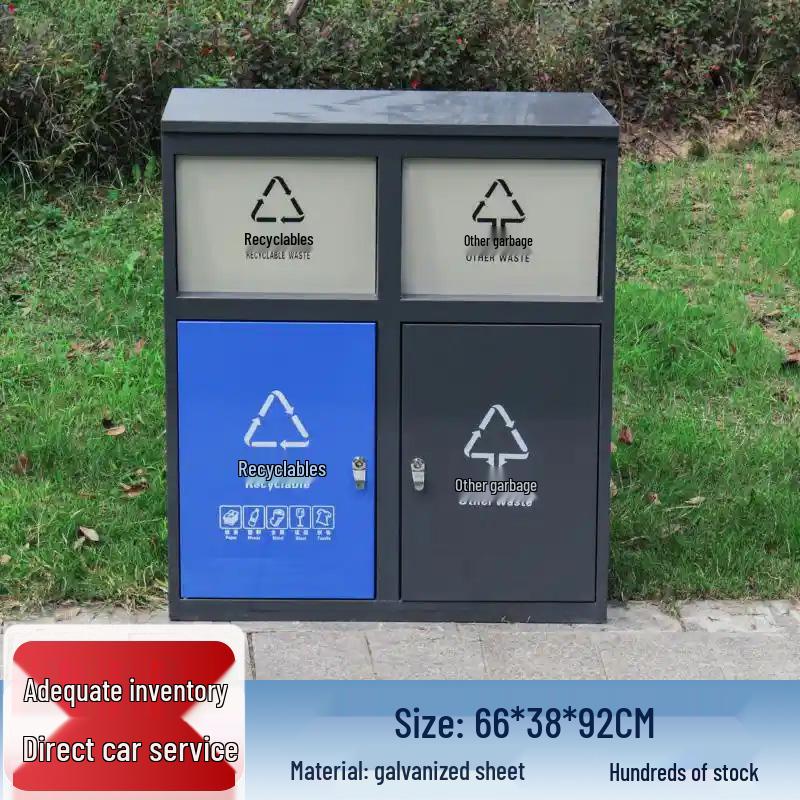 Stainless Steel Outdoor Park & Community Sorting Trash Can