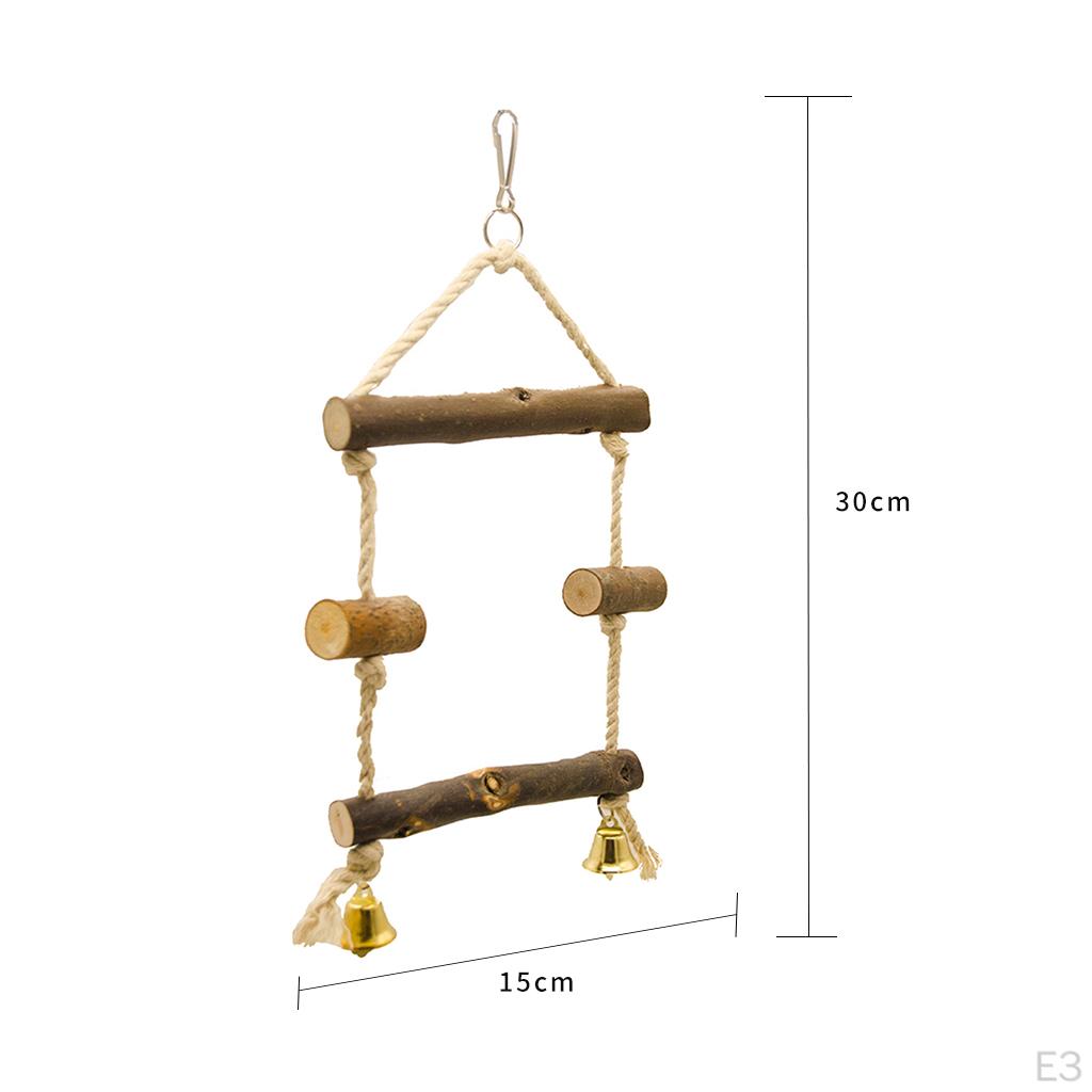 Holz Vogel Sitzstange Papagei Hängende Schaukel Käfig Anhänger Spielzeug