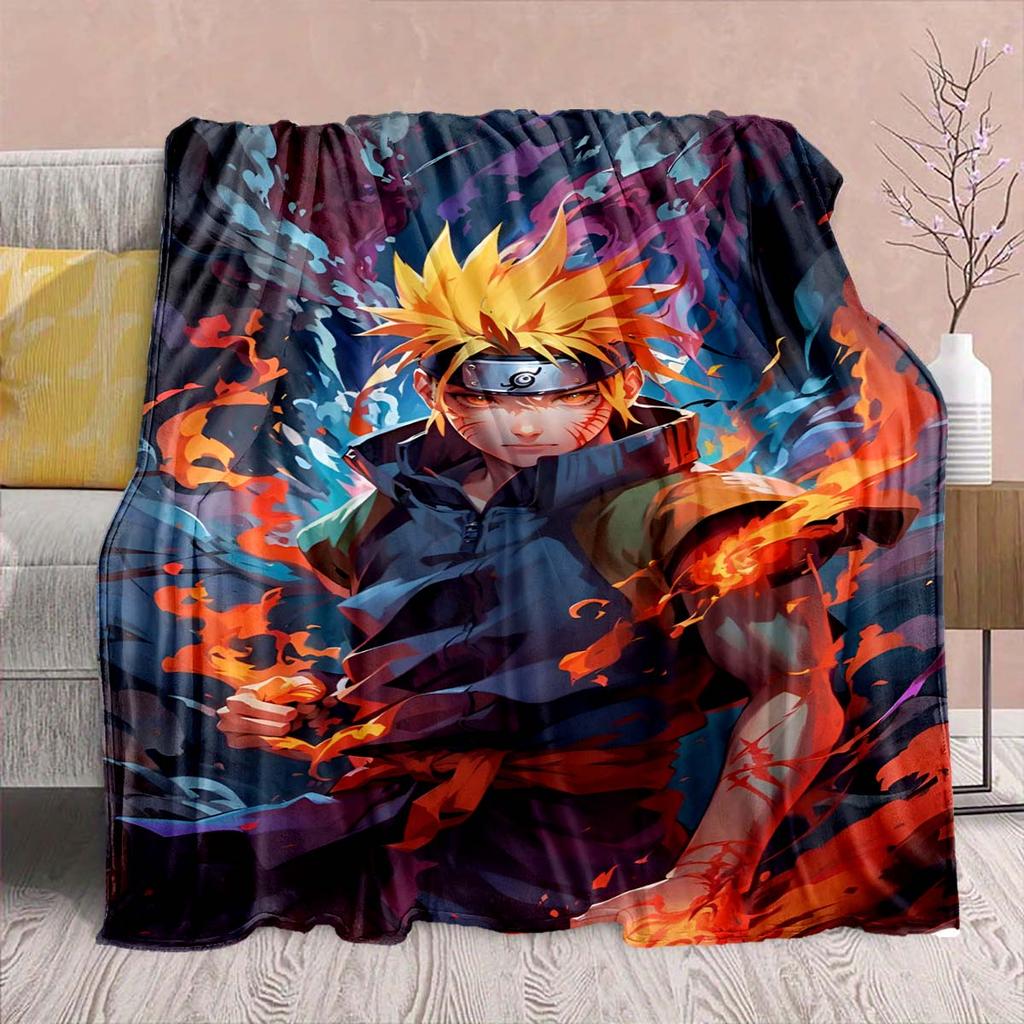 Naruto Anime Flannel Blanket - Soft Warm Perfect for Sofa, Bedding Camping Travel Office Home Decor -QJY