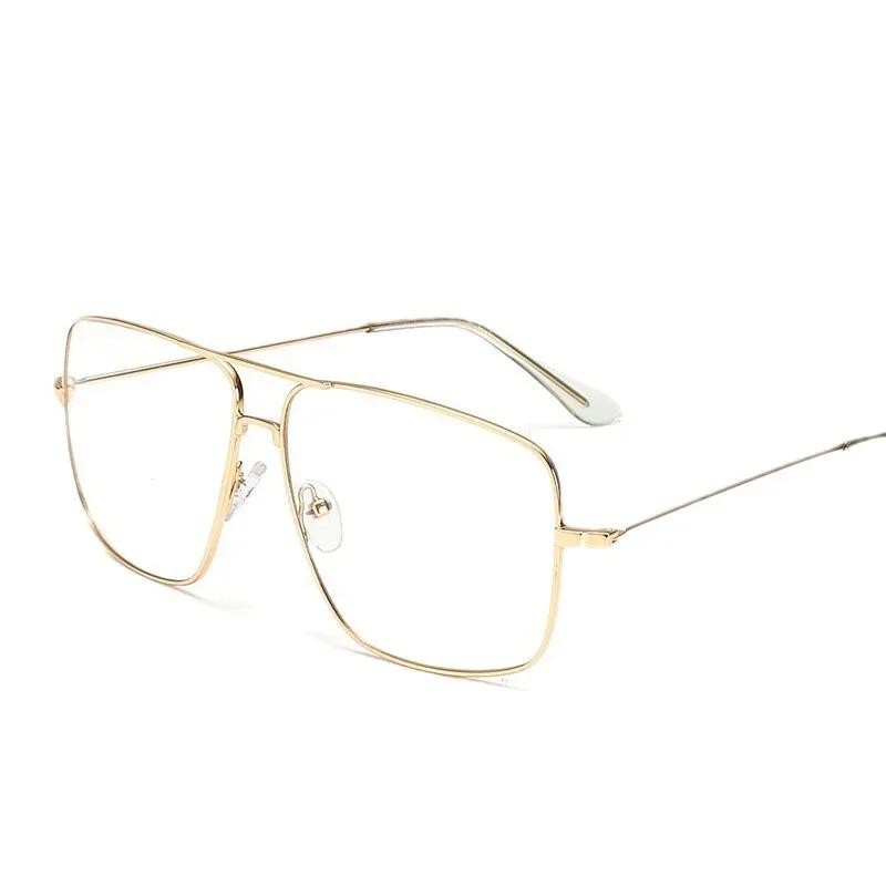 Ultralight Unisex Design Clear Lens Eyeglasses Oversized Frame for Women Anti-blue Light Transparent Anti-radiation Glasses Flat Mirror Eyeglass