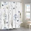 Blue Watercolor Floral Shower Curtain, Botanical Wildflower Design, Waterproof Polyester With Hooks