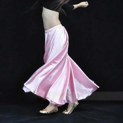 New Fashion Satin Long Skirt Dance Professional Dancewear Full Skirt Hot 360 Full Circle Satin Long Skirt Swing Dance Decoration