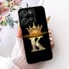 For Motorola Moto G57 G67 Power Case Fashion Crown Initial Letter Painted Phone Capa Soft Silicone TPU Case for Moto G67Power