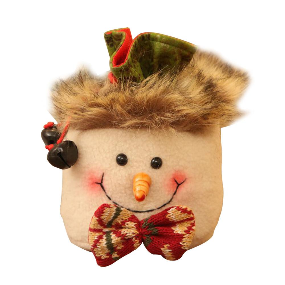 Charming Christmas Kids Gift Candy Bags Featuring Santa Claus Snowman And Elk Design