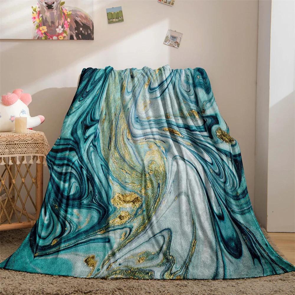 Marmor Decke Abstrakt Geometrisch Fleece Flanell Überwurfdecke Weich Warm Leicht Decke für Couch Sofa Geschenk für Mädchen Jungen