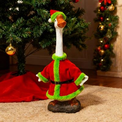 Porch Goose Outfit Turkey/Scarecrow/Santa Clothes Fits 23 Inch Cement Plastic Goose Statue for Harvest Autumn Thanksgiving Christmas Yard Patio Decor