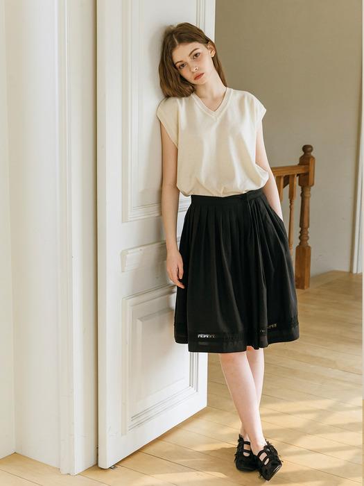 TINKNIT Pleated Skirt Scant_Ivory