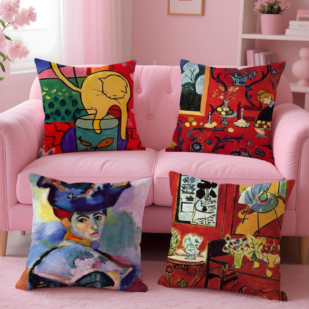 bright HHenri Matisse Cushion Cover Pillow Case Ultra Soft Skin Friendly Fabric Cloud Like Comfort Concealed Zipper