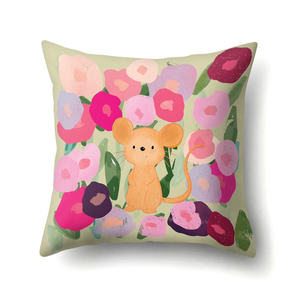 Geometric Animal Pattern Single-sided Pillowcase Office Hug Pillowcase Waist Pillowcase Polyester Simple Sofa Pillowcase