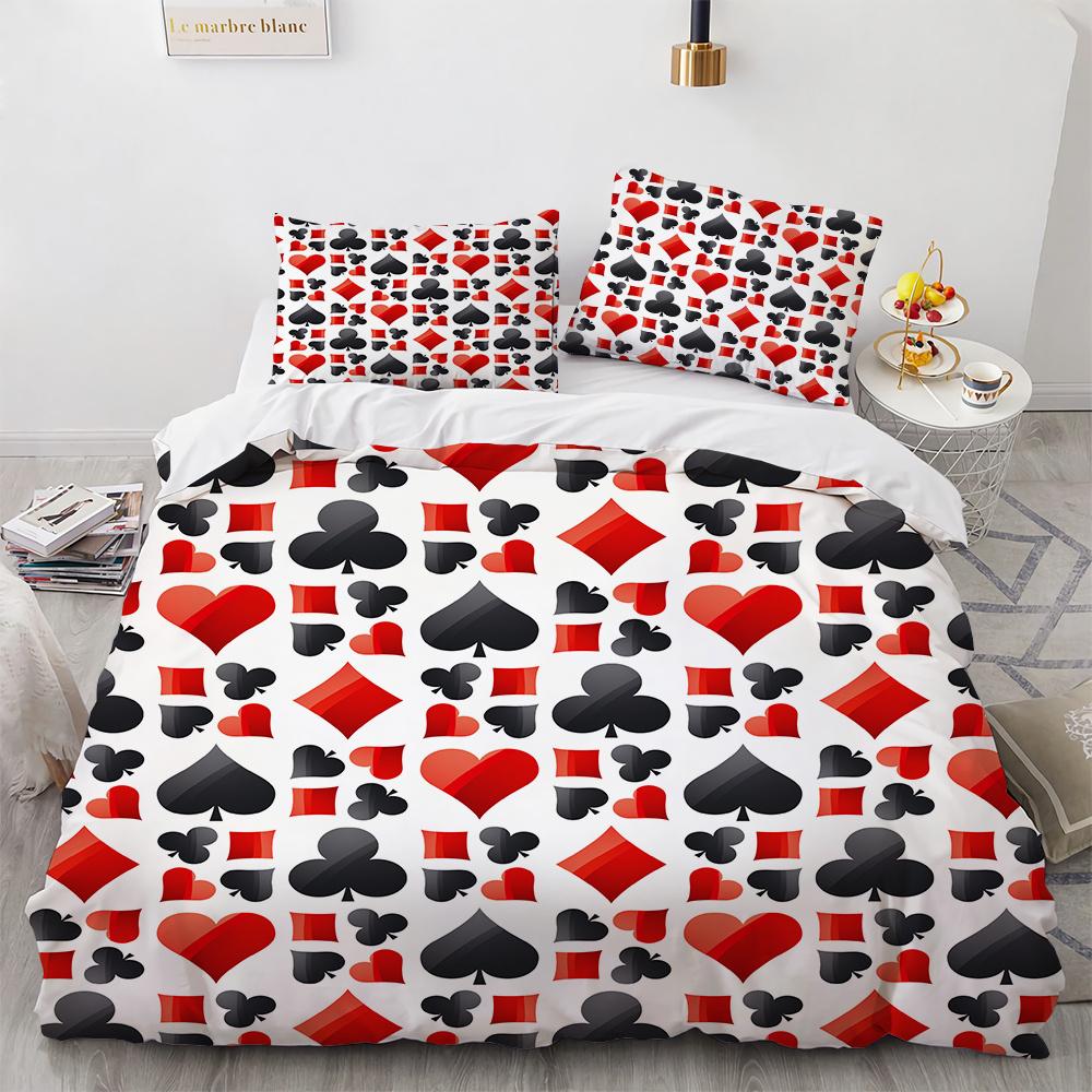 Пододеяльник Покер Набор Карта Огонь Покерная Игра Декор Полиэстер Набор Пододеяльника — фото 9