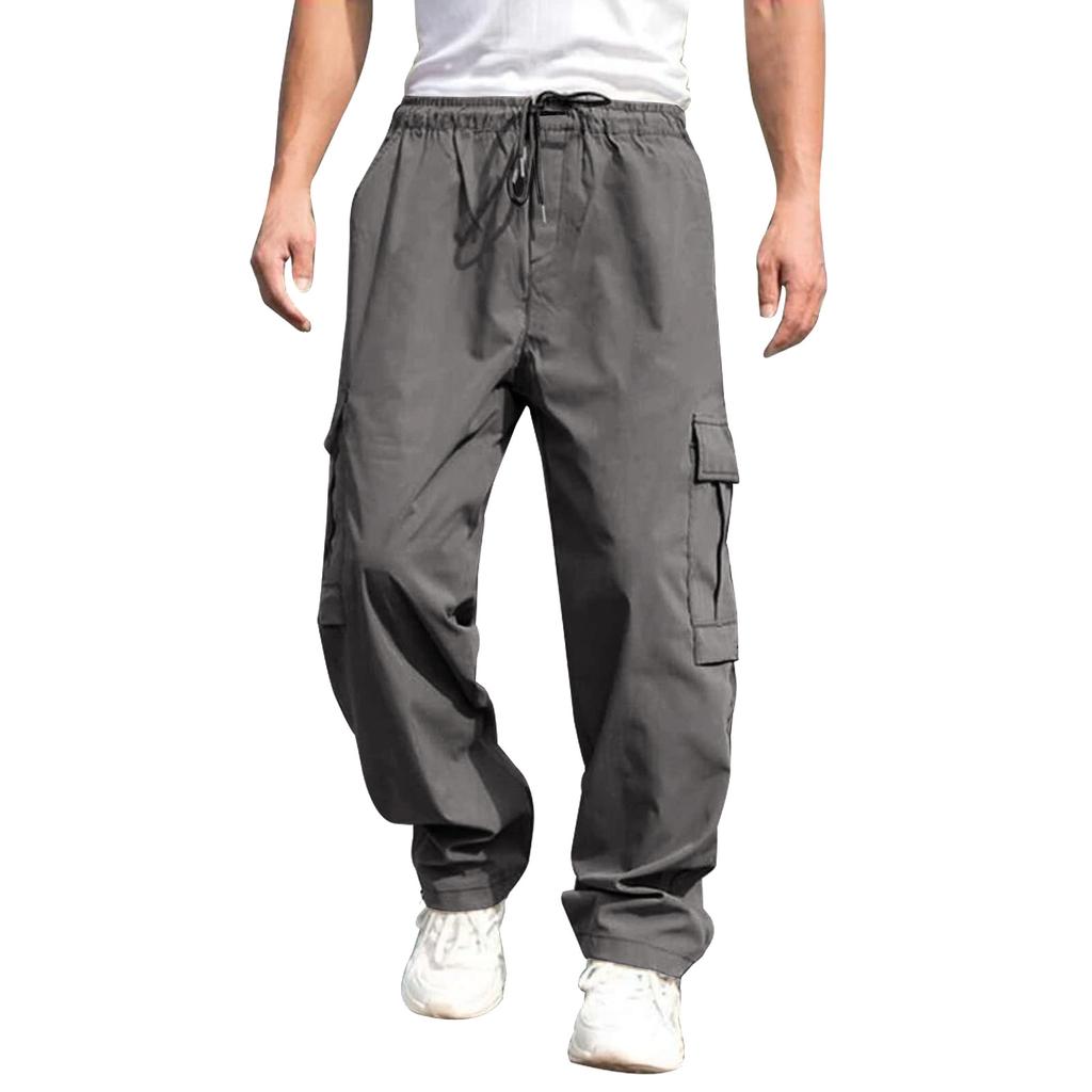 Men's Overalls, Men's Loose Straight Casual Trousers, Men's Overalls, Pocket Pants