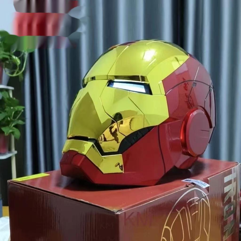 New Iron Man Helmet Black Gold Black Silver Electric Helmet Voice Controlled Voice Machine Helmet Movable Mask Trendy Collection