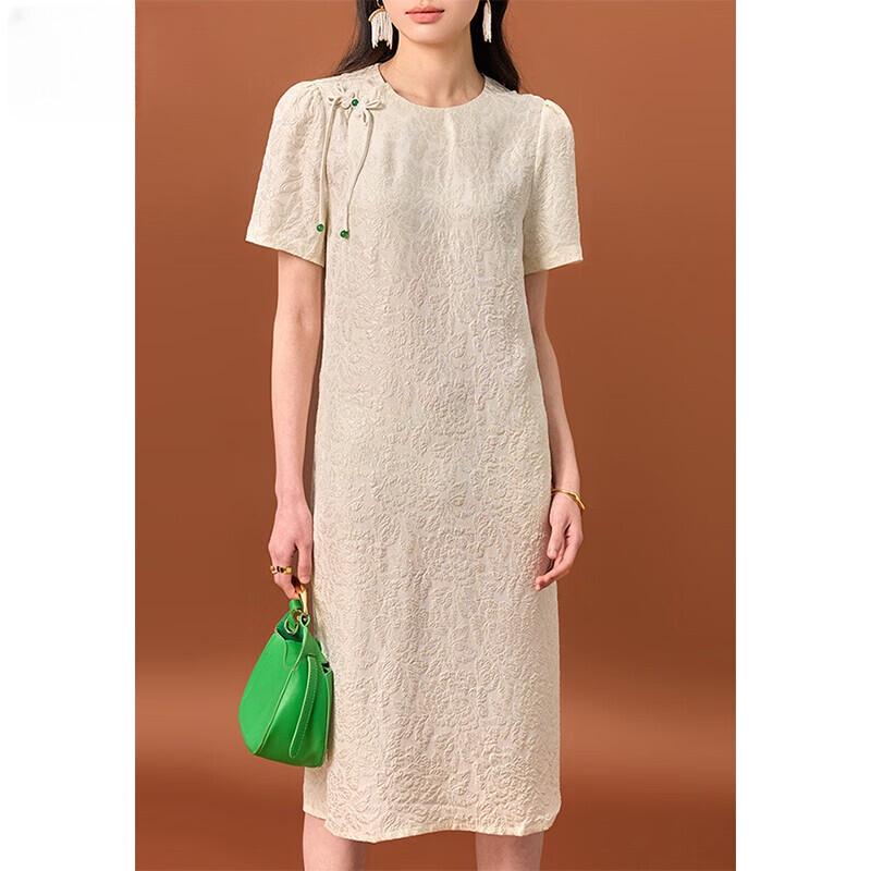Basic House New Chinese Style Silk Cheongsam Midi Dress L