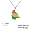 EUEAVAN Latin American Country Map Necklace Stainless Steel Haiti Argentina Venezuela Colombia Chile Flag Jewelry Gift Wholesale