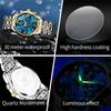 Mens Watch Quartz Multifunctional Chronograph Watch For Men 30M Waterproof Moon Phase Mens Gift