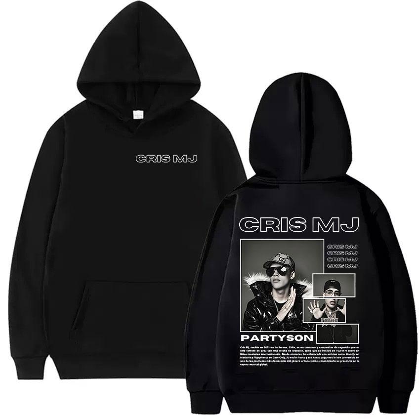 Rapper CRIS MJ Album 2025 Graphic Hoodie Men's Hip Hop Gothic Long Sleeve Sweatshirt Fashion Oversized Pullover Hoody Streetwear