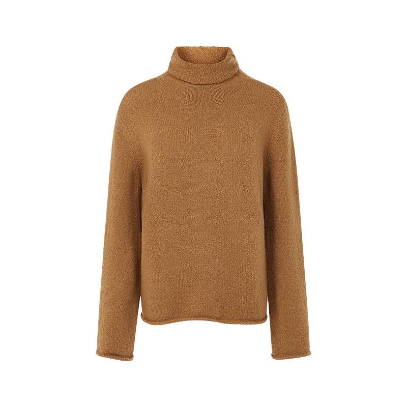 LANCY Women's Wool Blend Turtleneck Sweater