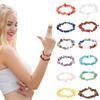 12 Pcs Natural Gemstone Chakra Bracelets For Women Crystal Chip Gemstone Stretch Bracelets Tumble Polished
