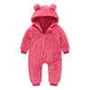 Baby Fleece Hettejakke Vinter Varm Jakke Søt Bjørnøre Glidelås Jumpsuit