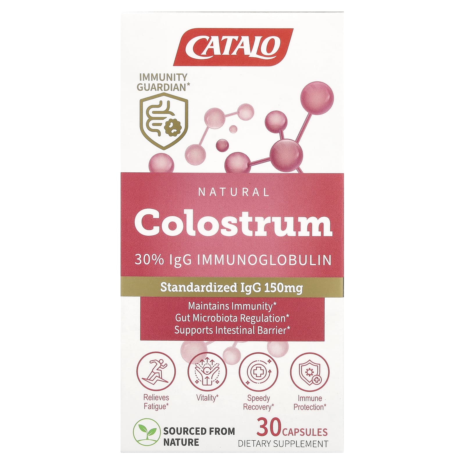 

Natural Colostrum 30% Igg Immunoglobulin, 30 Capsules (500Mg per Capsule)