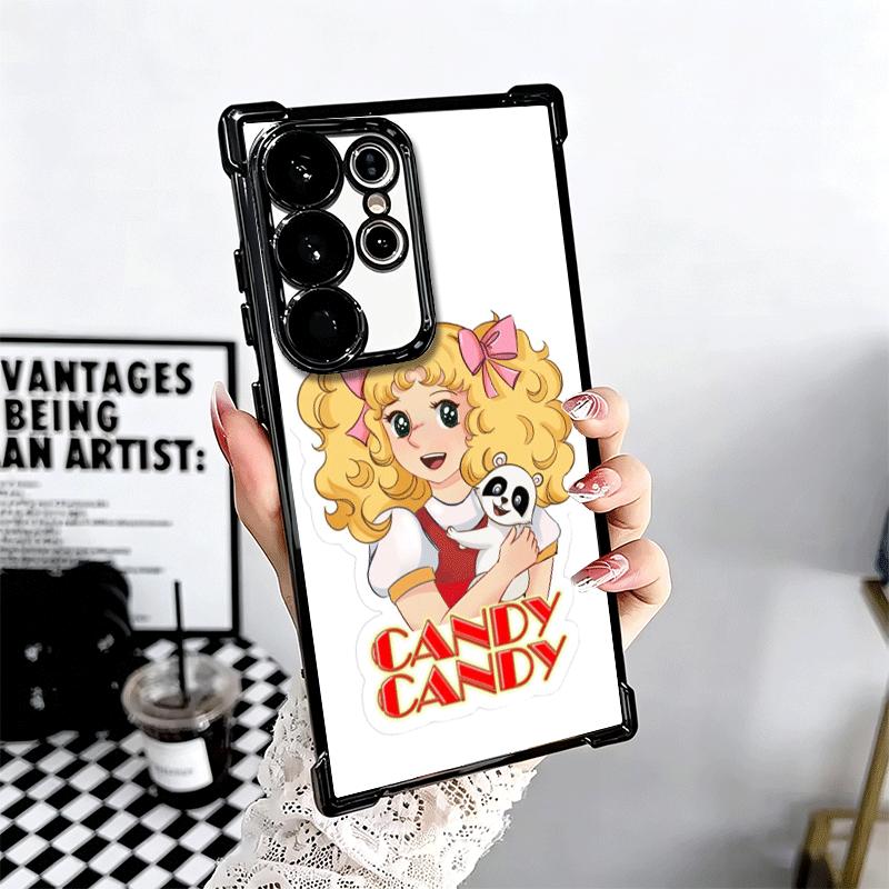 Anime Candy Candy Plating Phone Case For Samsung Galaxy S24 S25 FE S26 Edge S23 Ultra S22 S21 Plus S20 Anti-Fall Airabag Cover