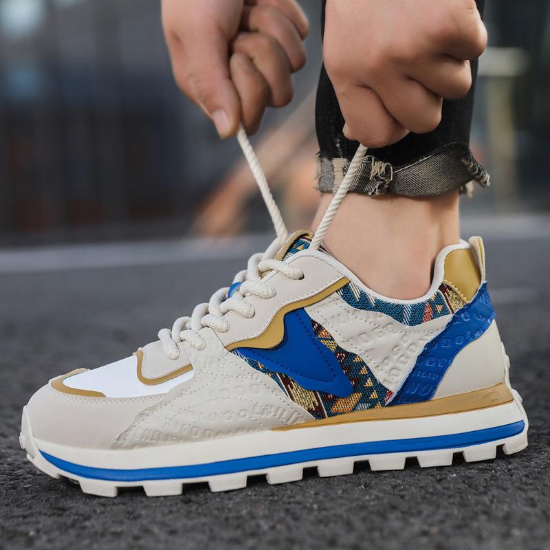 

Fashion Men Shoes Casual Sneakers 2025 New Comfort Running Soft-soled Non-slip Men Sports Shoes Vulcanized Shoes Zapatillas De Hombre 39 бежевый