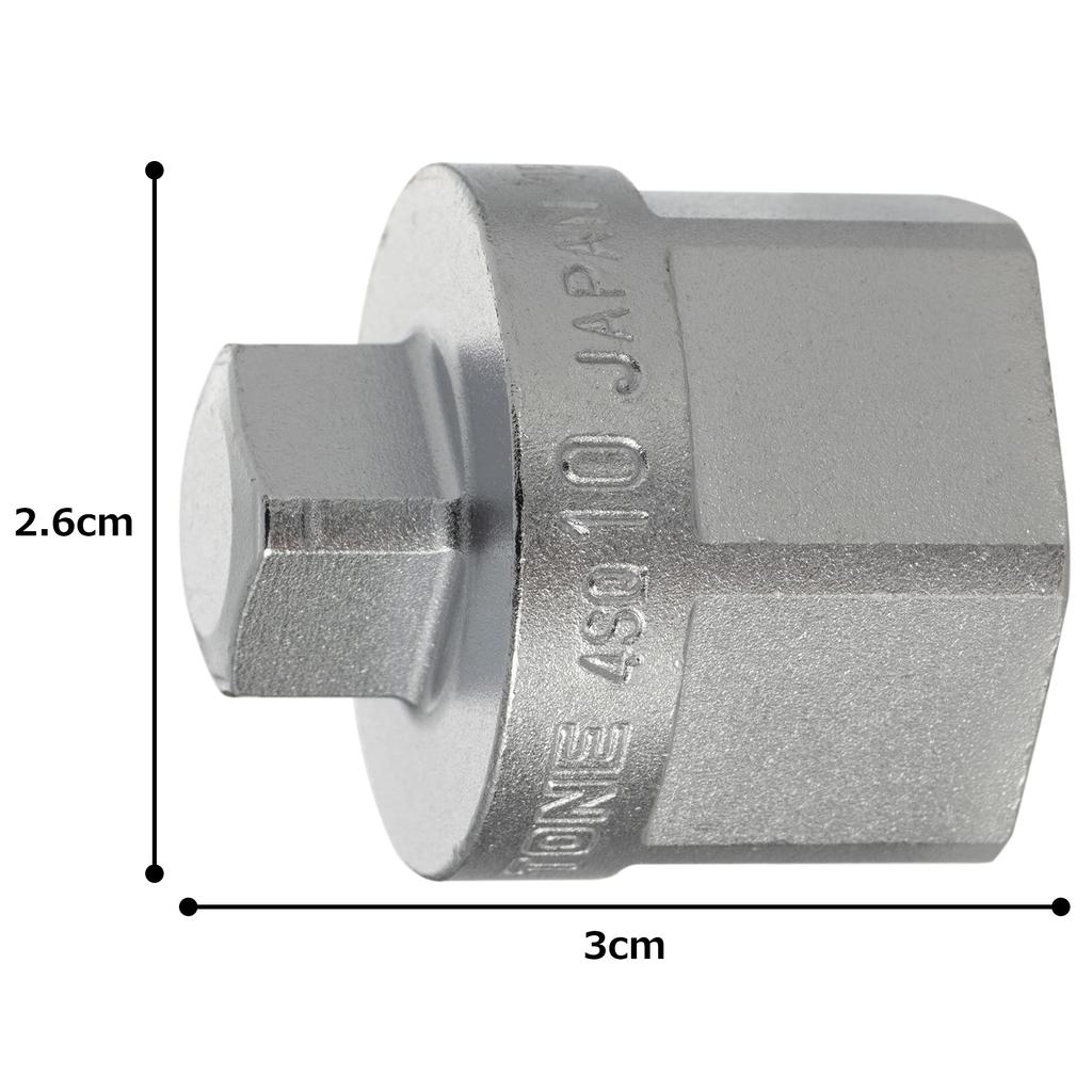 TONE Drain Bolt Width Socket, 4SQ-10, 12.7mm (1/2") Drive, 10.5mm