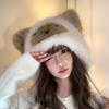 Soft Animals Ears Beanie Hat Thicken Woolen Hat Winter Fluffy Pullover Cap  Outdoor