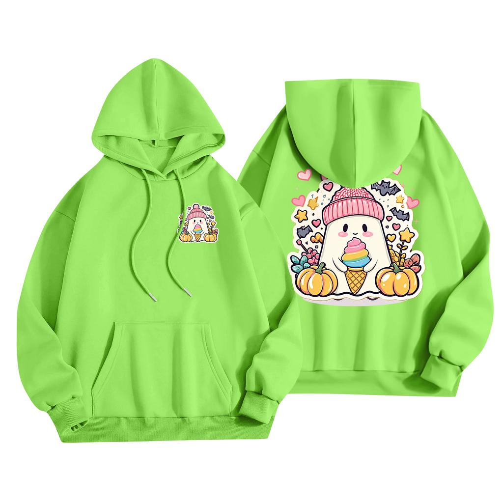 Children's Casual Fashion Halloween Print Long-Sleeved Hooded Sweatshirt