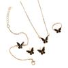 Chic Butterfly Pendant Necklace Bracelet Ring Earrings Set for Fashion Forward Women Looking To Enhances Their Outfits
