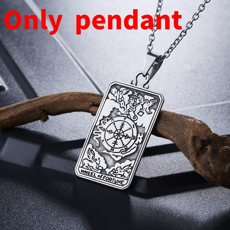 Iron Man Retro Titanium Steel Tarot Card Pendant - Minimalist Cross Stainless Steel Dog Tag