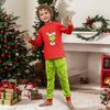 Set de pijamale potrivite pentru familie cu top cu gât rotund și mânecă lungă și pantaloni pentru femei și copii, îmbrăcăminte de casă cu imprimeu distractiv