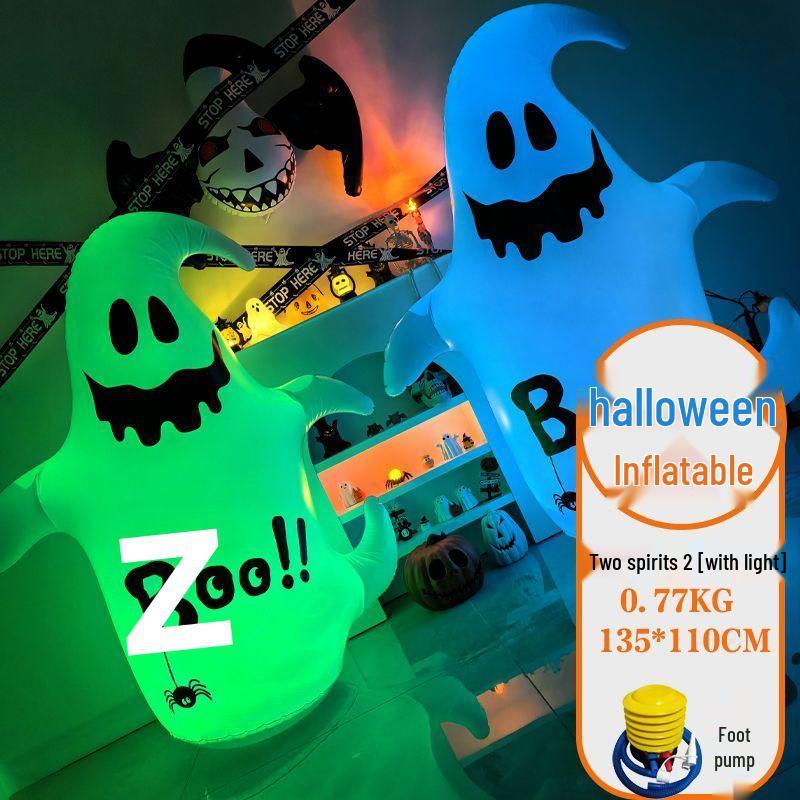 Halloween Pumpkin Ghost Inflatable Lantern for Decor & Costumes