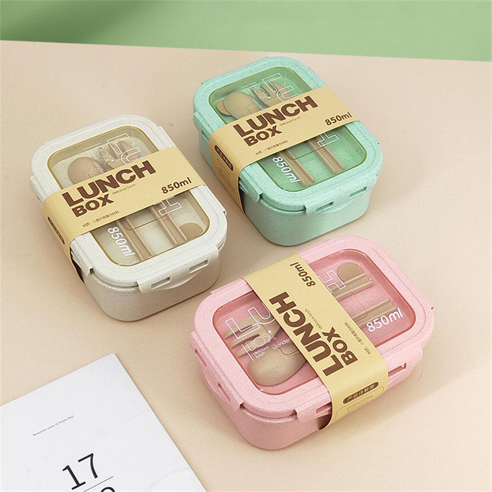 Lunch Box Sealing Leak-proof Not Afraid Of Loosening 850ml 18.3 * 13 * 6.8cm Wheat Straw Lunch Box Sealed Preservation Bento Box