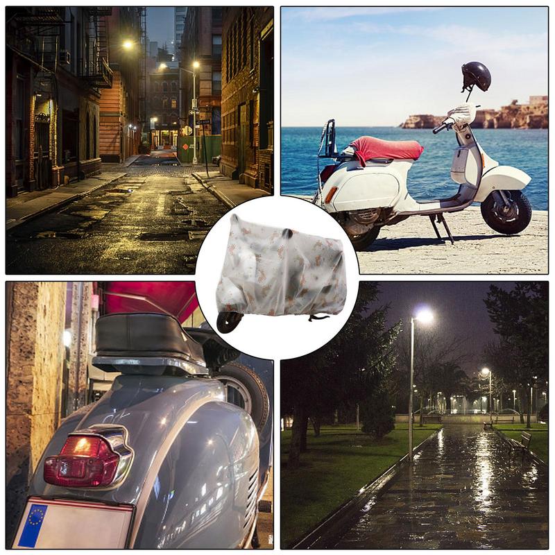 Motorcycle Rain Cover Scooter Rain Cover Outdoor Motorcycle Cover Sun Outdoor Protection Scooter Shelter Cute Cartoon Pattern